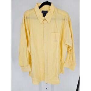 Chaps by Ralph LAuren Mens Sz 18 32/33 Long Sleeve Cotton Dress Shirt Yellow NEW